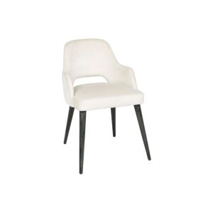 Elegant Wooden Chair with White Upholstery – Joz Store